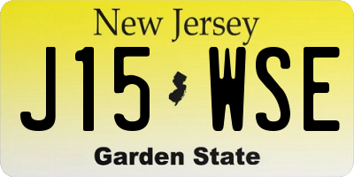 NJ license plate J15WSE