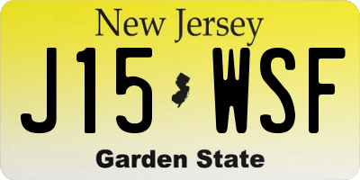 NJ license plate J15WSF