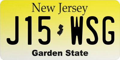 NJ license plate J15WSG