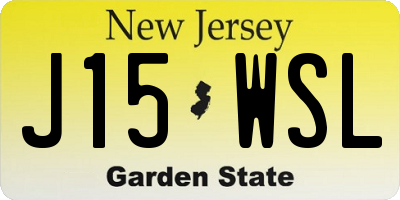 NJ license plate J15WSL