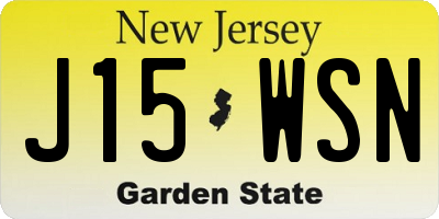 NJ license plate J15WSN