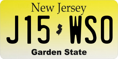 NJ license plate J15WSO