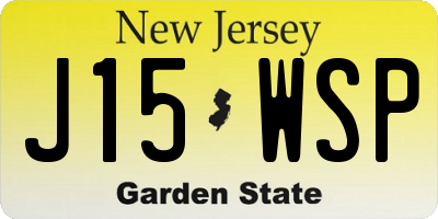 NJ license plate J15WSP