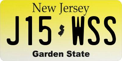 NJ license plate J15WSS
