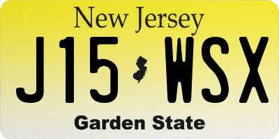 NJ license plate J15WSX