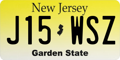 NJ license plate J15WSZ
