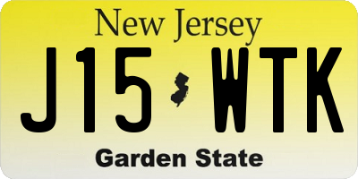 NJ license plate J15WTK