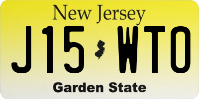 NJ license plate J15WTO