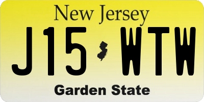 NJ license plate J15WTW