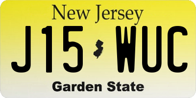 NJ license plate J15WUC