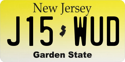 NJ license plate J15WUD