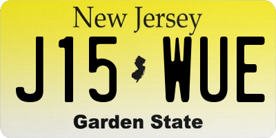 NJ license plate J15WUE