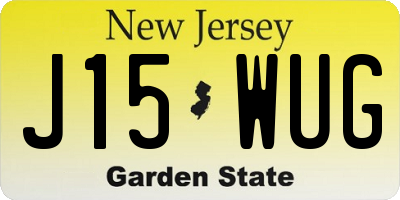 NJ license plate J15WUG