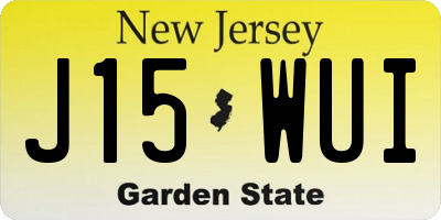 NJ license plate J15WUI