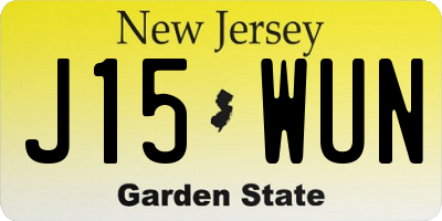 NJ license plate J15WUN