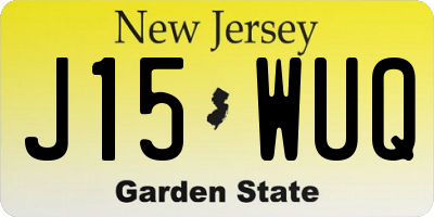 NJ license plate J15WUQ