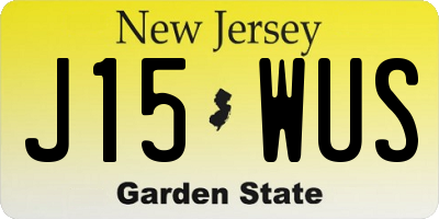 NJ license plate J15WUS