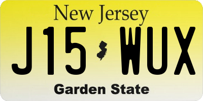 NJ license plate J15WUX