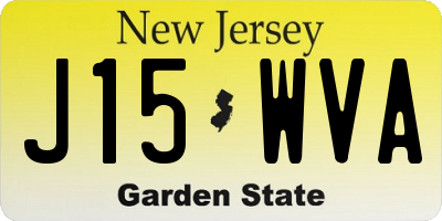 NJ license plate J15WVA