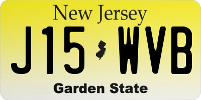 NJ license plate J15WVB