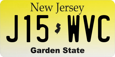 NJ license plate J15WVC