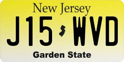 NJ license plate J15WVD