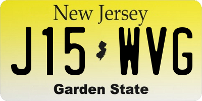NJ license plate J15WVG