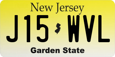 NJ license plate J15WVL