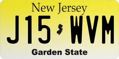 NJ license plate J15WVM