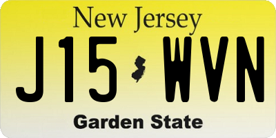 NJ license plate J15WVN