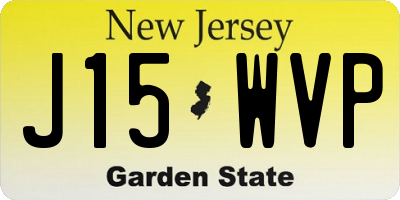 NJ license plate J15WVP