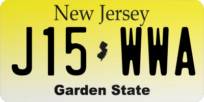 NJ license plate J15WWA