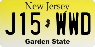 NJ license plate J15WWD