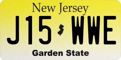 NJ license plate J15WWE