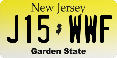 NJ license plate J15WWF