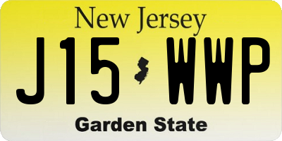 NJ license plate J15WWP