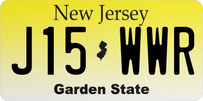 NJ license plate J15WWR