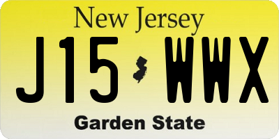 NJ license plate J15WWX