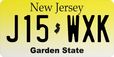 NJ license plate J15WXK
