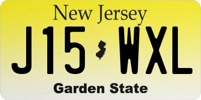 NJ license plate J15WXL