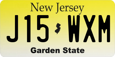 NJ license plate J15WXM