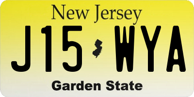 NJ license plate J15WYA