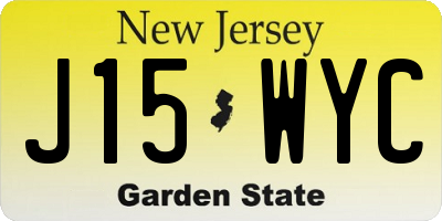 NJ license plate J15WYC