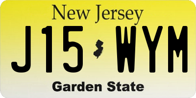 NJ license plate J15WYM