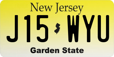 NJ license plate J15WYU