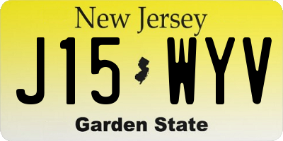 NJ license plate J15WYV