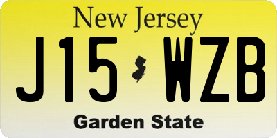 NJ license plate J15WZB