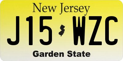 NJ license plate J15WZC