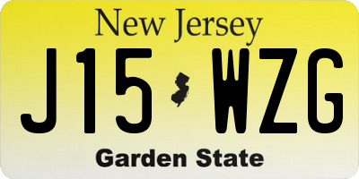NJ license plate J15WZG