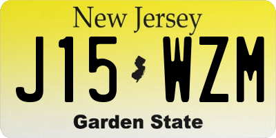 NJ license plate J15WZM